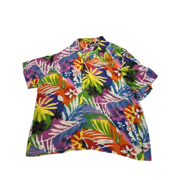 Jams World Vintage Aloha Shirt in Purple Multi Floral - Picture 1 of 3
